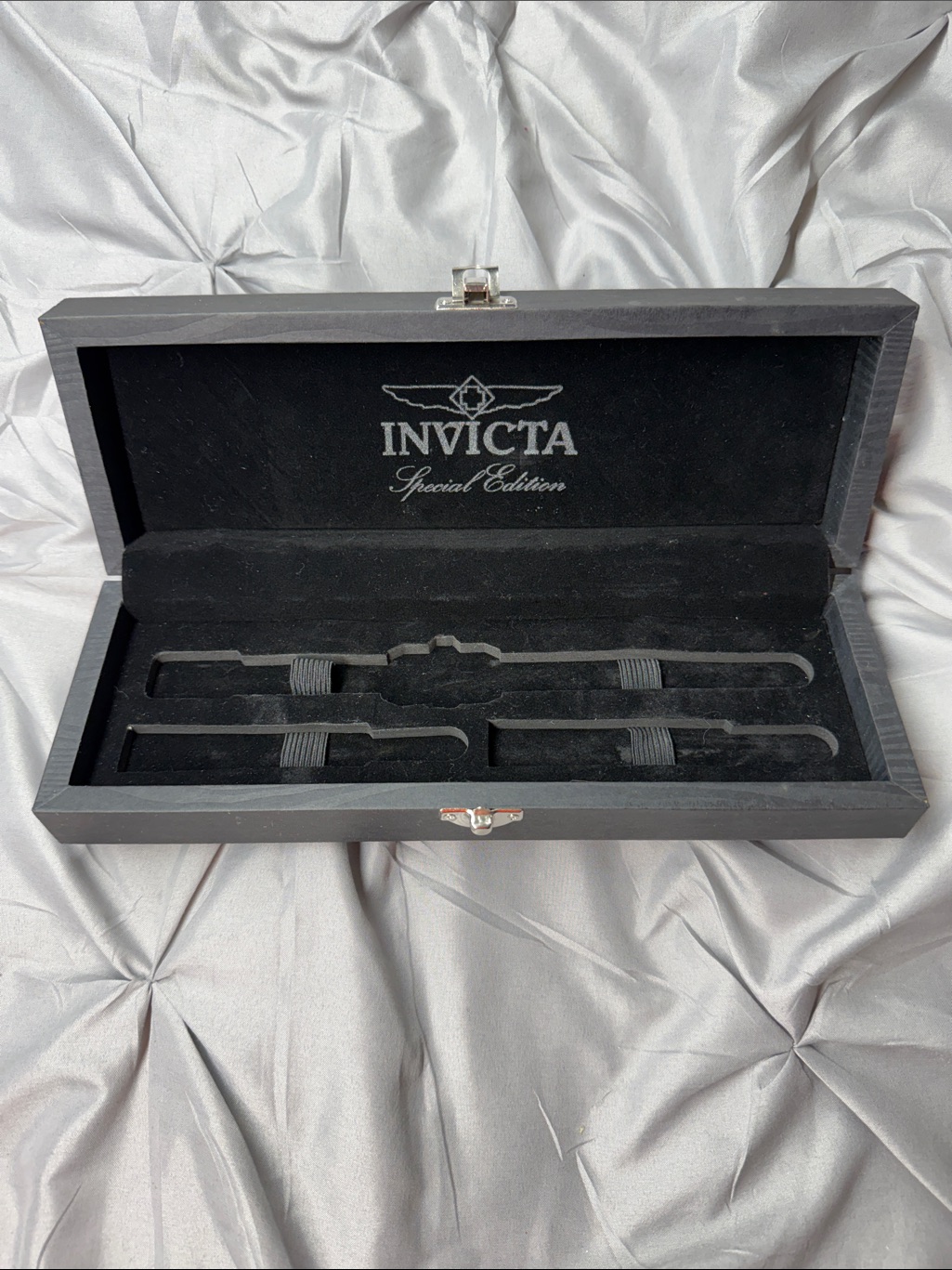 Invicta Black And Silver Watch Presentation Case Empty